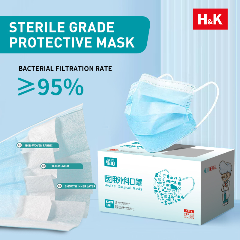 Disposable Mask Blue - 50/100 PCS 박스 블루 페이스 마스크