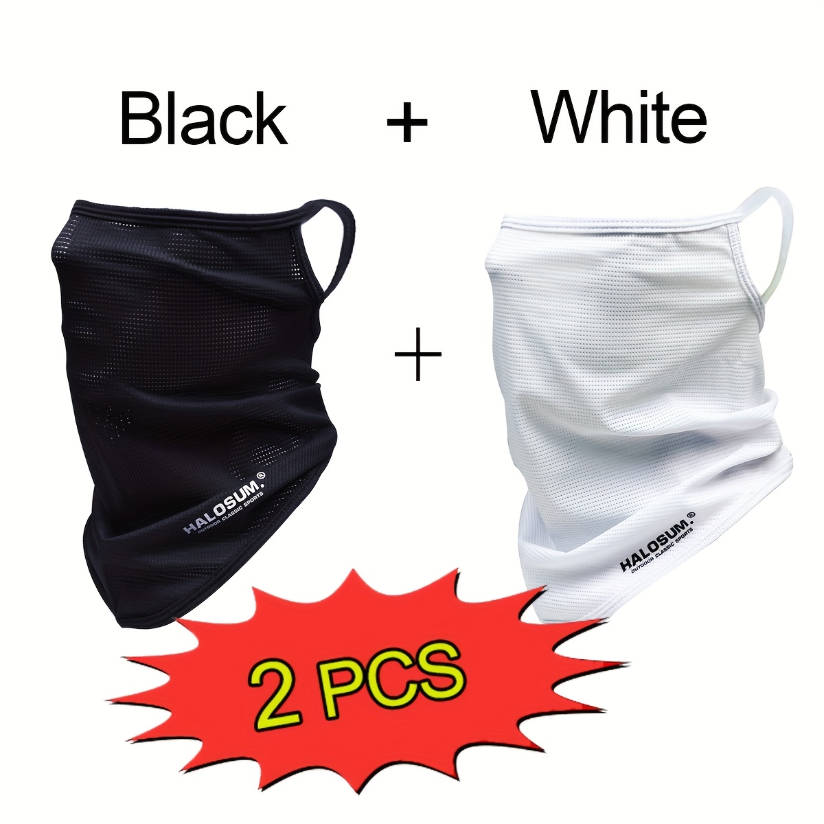Sports Mask Breathable - 1/2Pcs 아이스 실크 페이스 마스크 통기성