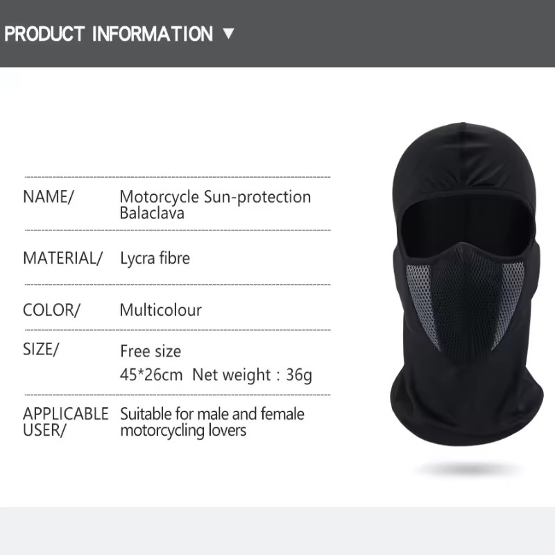 풀페이스 마스크 사이클링 방풍 헤드기어 오토바이 발라클 - Sports Mask Breathable 리뷰 및 가격