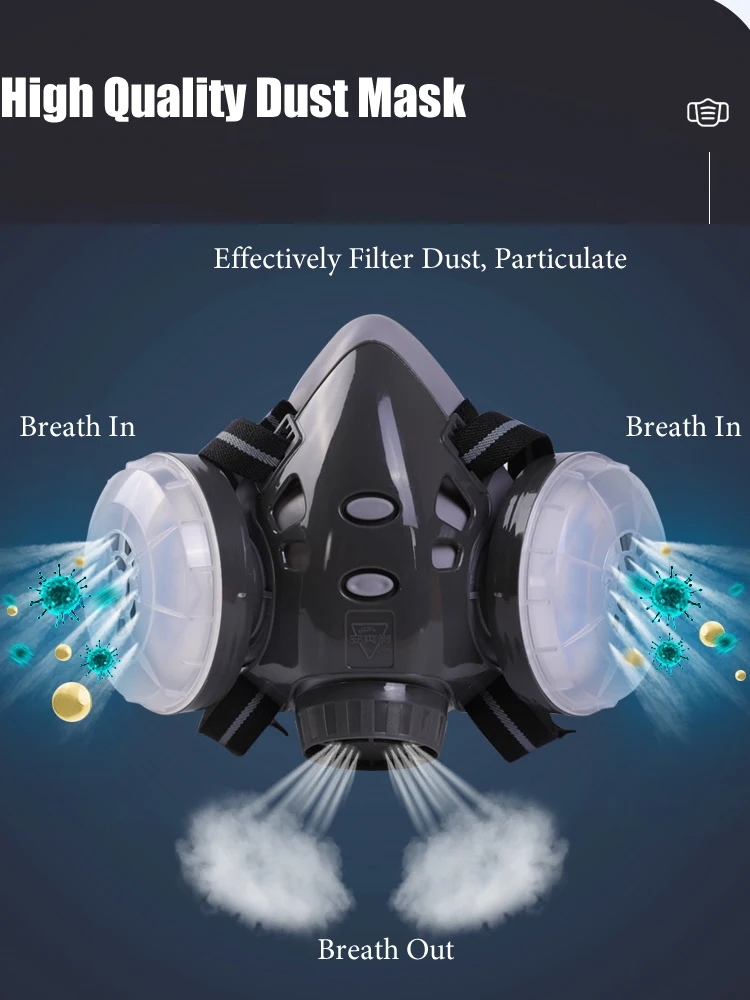 하프 페이스 방진 마스크 안전 고글, 10 필터, 듀얼 - Kn95 Respirator Mask 리뷰 및 가격