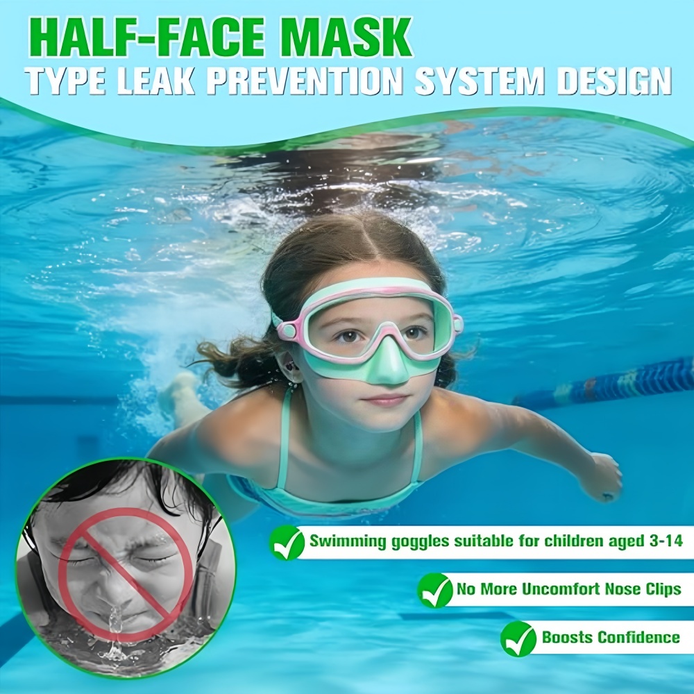 코 커버가 있는 어린이 수영 고글, 넓은 시야 다이빙  - Anti Pollution Mask 리뷰 및 가격