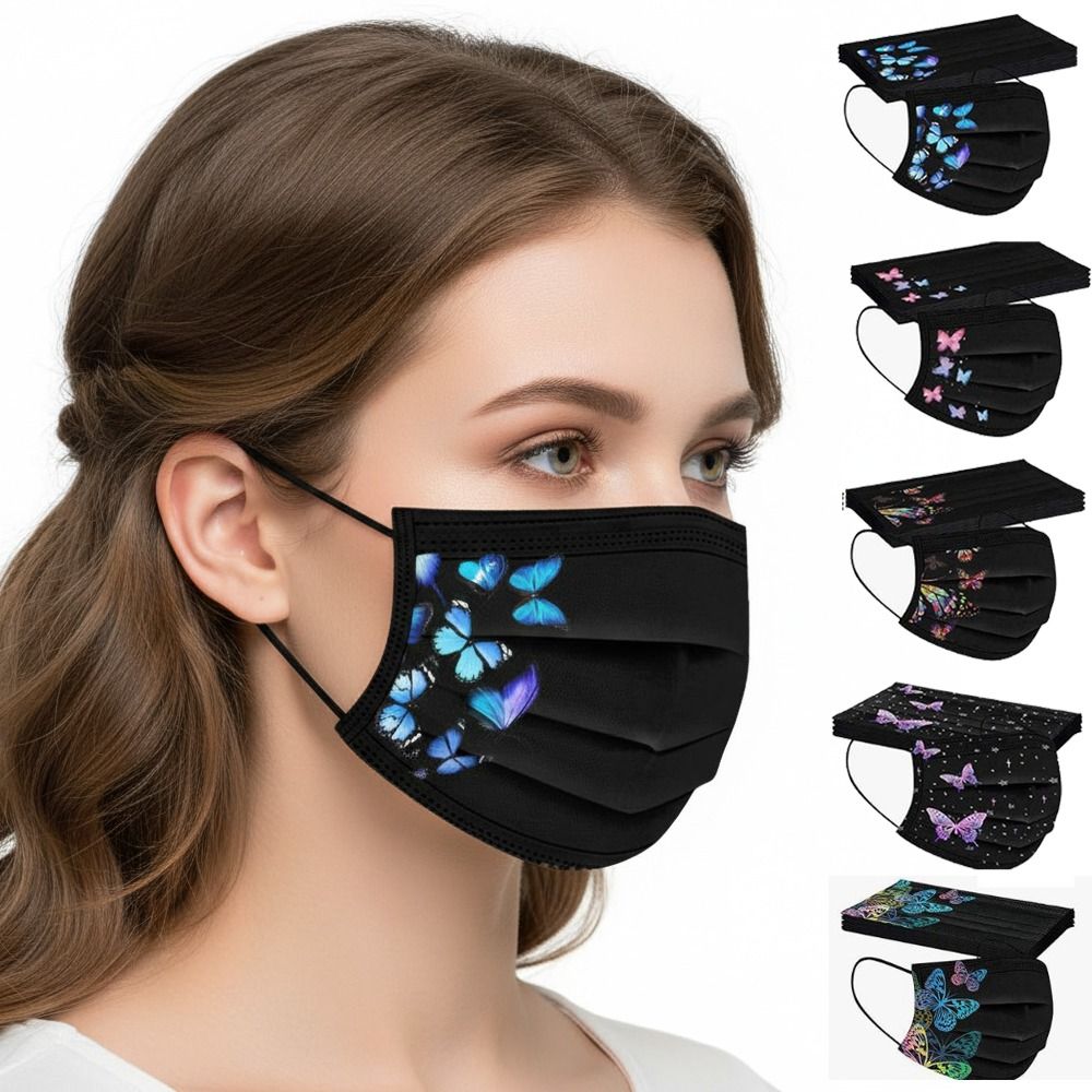 10개 다채로운 나비 프린트 일회용 페이스 마스크 3겹 - Cloth Face Mask Washable 리뷰 및 가격